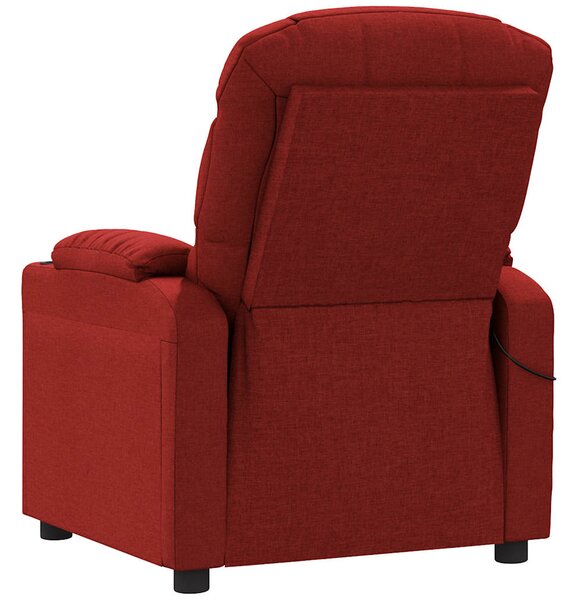 Elektrické masážní křeslo vínové textil 3143506