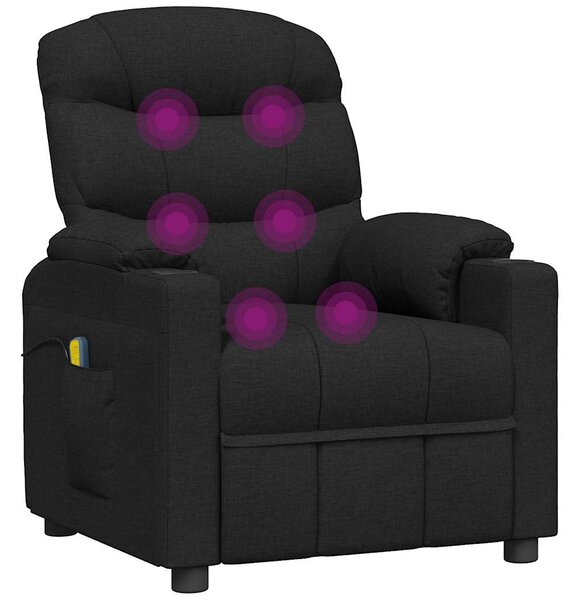 Elektrické masážní křeslo černé textil 3143505