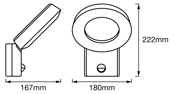 Ledvance - LED Venkovní nástěnné svítidlo se senzorem LOOP 1xLED/12W/230V IP44