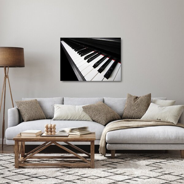 Skleněný obraz kláves piána (70x50 cm)