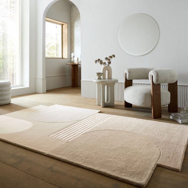 Ručně tkaný vlněný koberec v přírodní barvě 120x180 cm Lozenge – Flair Rugs