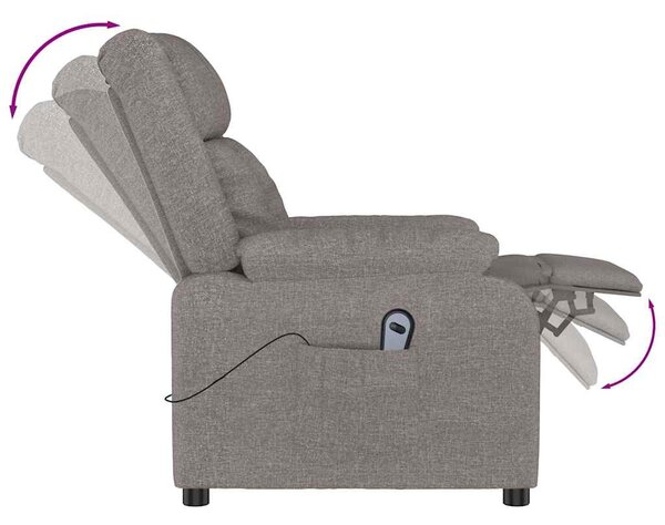 Elektrické polohovací křeslo taupe textil 3143575