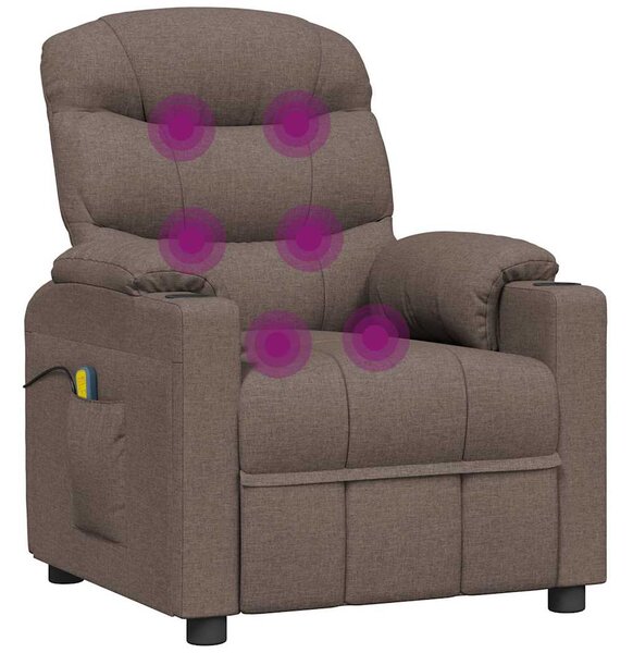 Elektrické masážní křeslo taupe textil 3143511