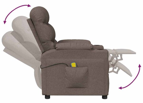 Elektrické masážní křeslo taupe textil 3143511