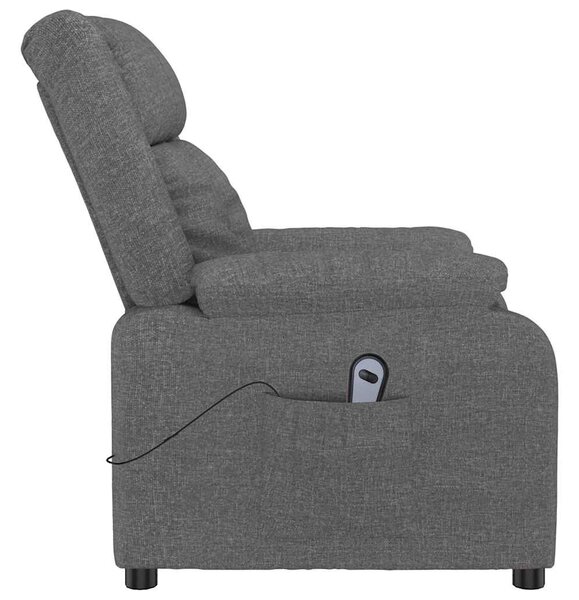 Elektrické polohovací křeslo tmavě šedé textil 3143568