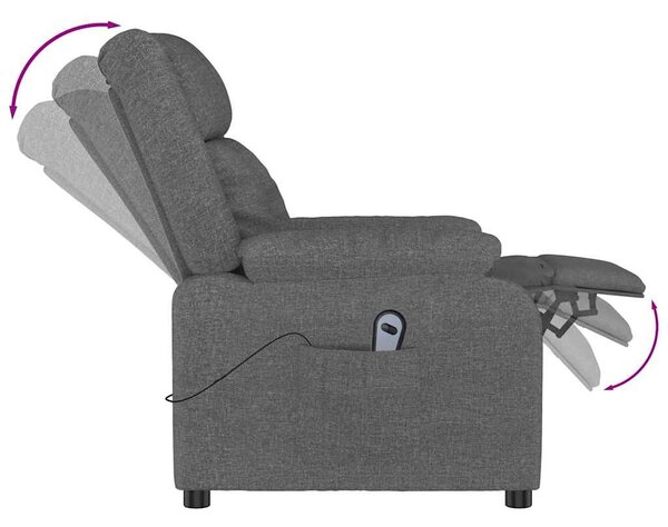 Elektrické polohovací křeslo tmavě šedé textil 3143568