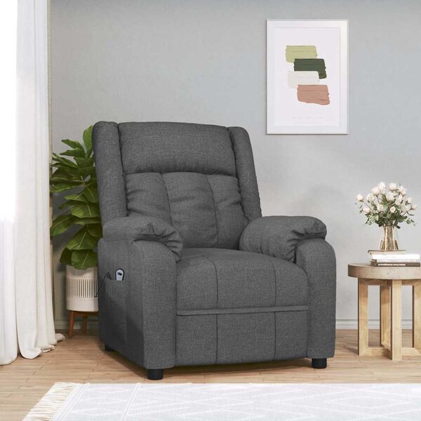 Elektrické polohovací křeslo tmavě šedé textil 3143568