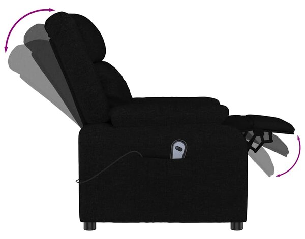 Elektrické polohovací křeslo černé textil 3143569