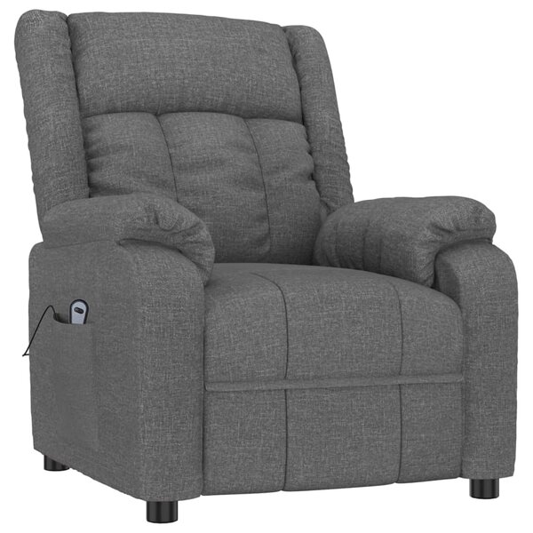 Elektrické polohovací křeslo tmavě šedé textil 3143568
