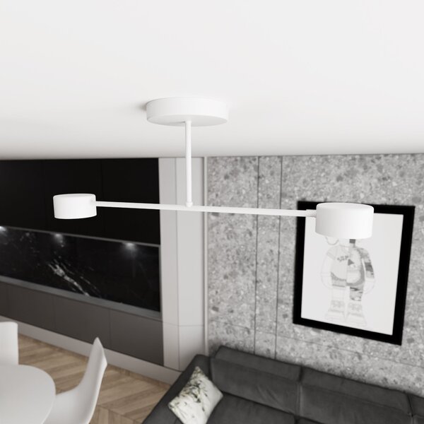 Stropní svítidlo HALO 2 – bílé, 2× GX53, šířka 60 cm
