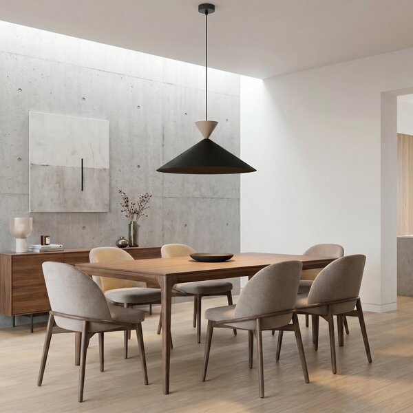 Závěsné svítidlo RALF 1L – černé / moka, 1× GX53, šířka 50 cm