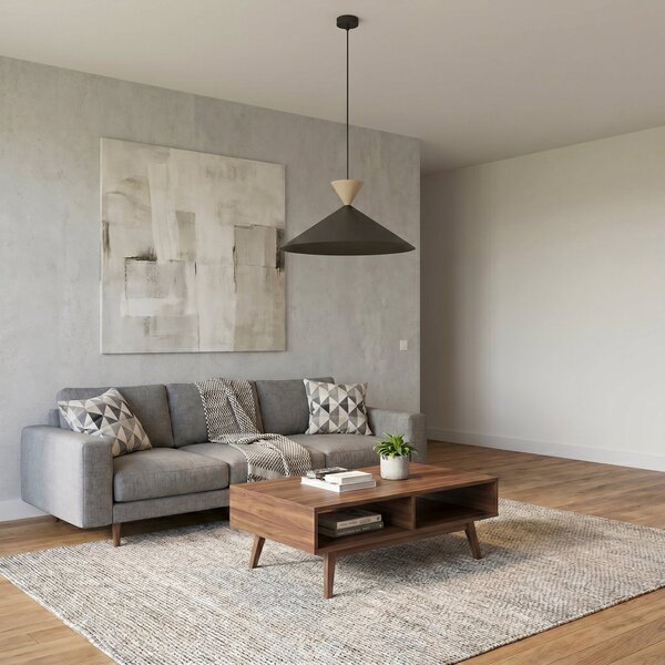 Závěsné svítidlo RALF 1L – černé / moka, 1× GX53, šířka 50 cm