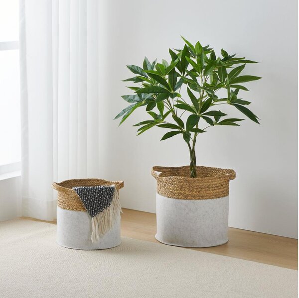 Eglo 426584 - SADA 2x Dekorační koš NANAE 30x31 cm bílá/béžová