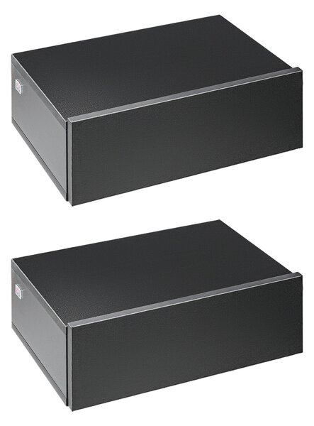 HOMCOM Sada 2 floating nočních stolků s 1 zásuvkou, nástěnný design, moderní styl pro ložnici 40x30x15 cm černá | Aosom