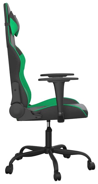 Herní židle černá a zelená umělá kůže 3143644