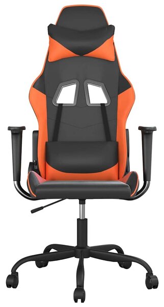 Herní židle černá a oranžová umělá kůže 3143647