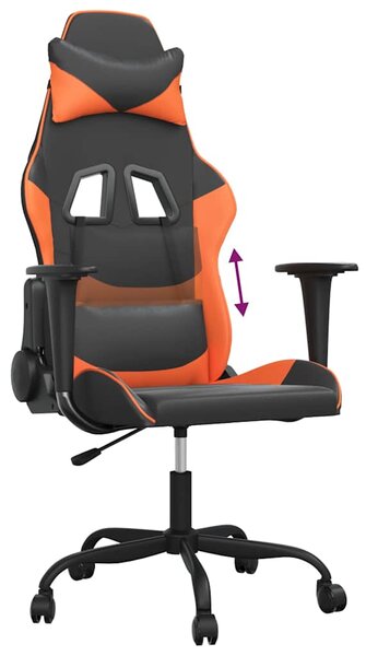 Herní židle černá a oranžová umělá kůže 3143647