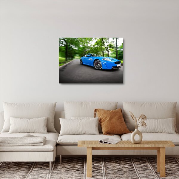 Skleněný obraz - Závodní auto (70x50 cm)