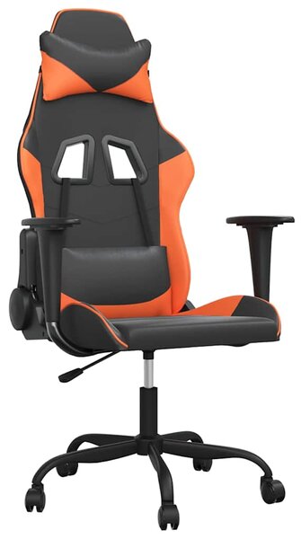 Herní židle černá a oranžová umělá kůže 3143647