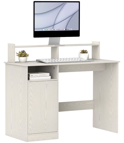 HOMCOM Moderní stůl s policí a otevřeným oddílem s monitorem pro studijní ložnici a domácí kancelář 108x50x94 cm Krémový | Aosom