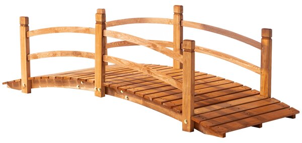 Outsunny dřevěný most s obloukem a zábradlím 185x72x58 cm pro zahradní dekoraci s nosností 200 kg | Aosom