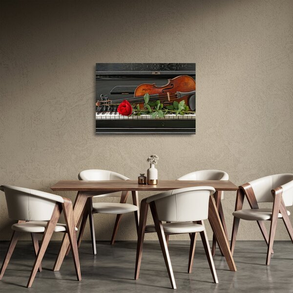 Skleněný obraz - Vzpomínka na hudebníka (70x50 cm)