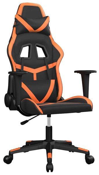 Herní židle černá a oranžová umělá kůže 3143671