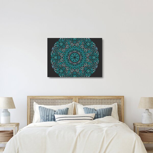 Skleněný obraz ornamentální abstrakce (70x50 cm)