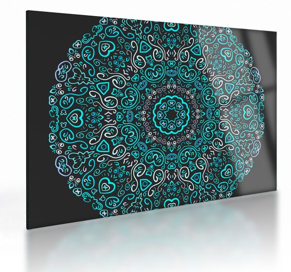Skleněný obraz ornamentální abstrakce (70x50 cm)