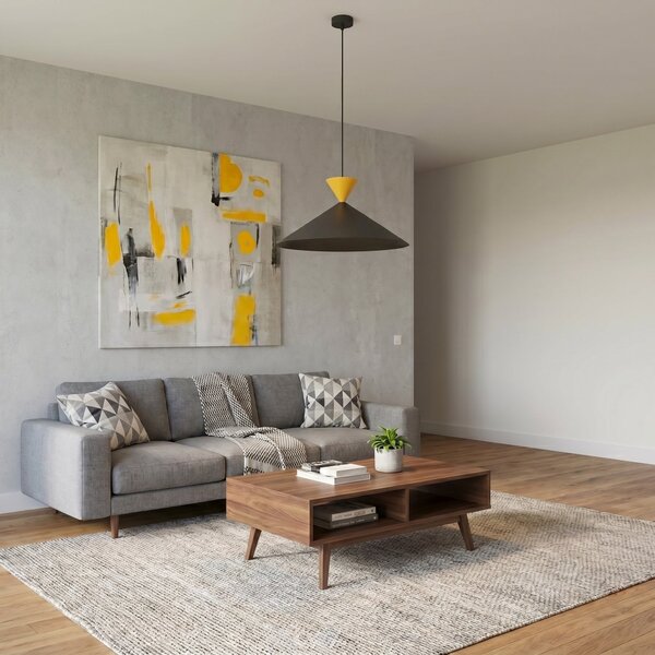 Závěsné svítidlo RALF 1L – černé / oranžové, 1× GX53, šířka 50 cm