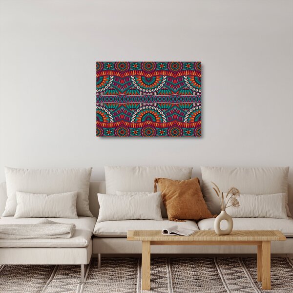 Skleněný obraz ornamentální abstrakce (70x50 cm)
