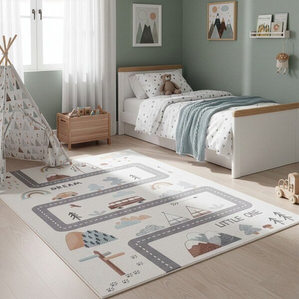 Krémový pratelný dětský koberec 140x200 cm Coco 1134 – Ayyildiz Carpets
