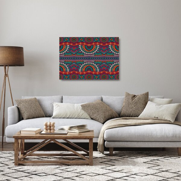 Skleněný obraz ornamentální abstrakce (70x50 cm)