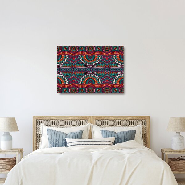 Skleněný obraz ornamentální abstrakce (70x50 cm)