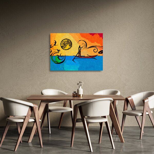 Skleněný obraz starověké malby (70x50 cm)