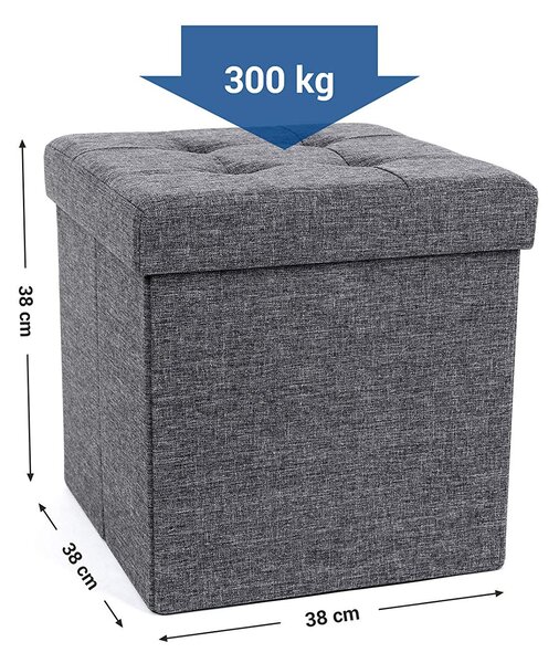 SONGMICS Taburet Hinessa 40 L tmavě šedý