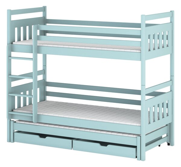 SEWERYN 80x160 modrá patrová postel Lano Nábytek
