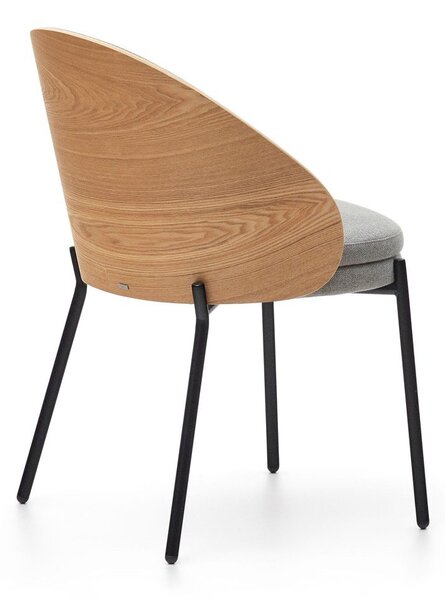 Šedé/v přírodní barvě čalouněné jídelní křeslo Eamy – Kave Home