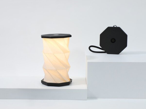 Bílá/černá přenosná světelná dekorace na USB ø 8 cm Twist – Gingko