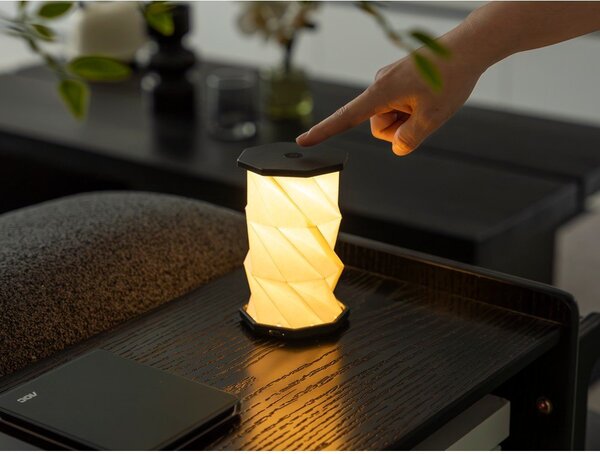 Bílá/černá přenosná světelná dekorace na USB ø 8 cm Twist – Gingko