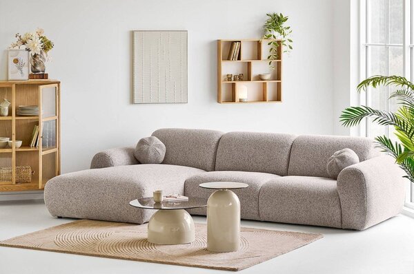 Šedobéžová rohová pohovka (levý roh/s lenoškou) Clyde – House Nordic