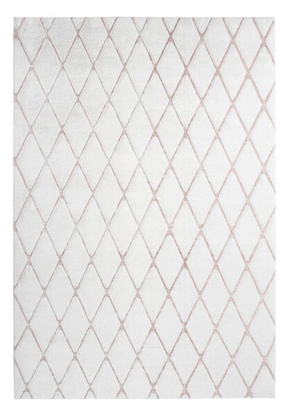 KOBEREC S VYSOKÝM VLASEM, 80/150 cm růžová, bílá - Online Only koberce & rohožky, Online Only