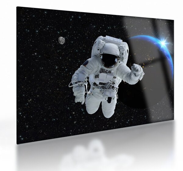 Skleněný obraz - Astronaut ve vesmíru (70x50 cm)