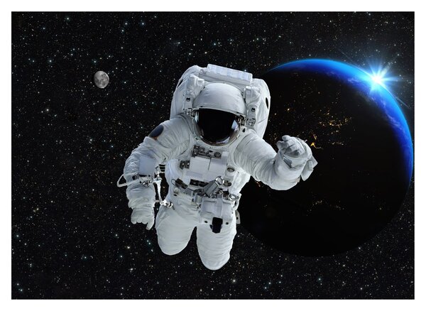 Skleněný obraz - Astronaut ve vesmíru (70x50 cm)