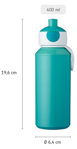 Dětská láhev na vodu s pítkem Campus, 400ml, Mepal, leopard