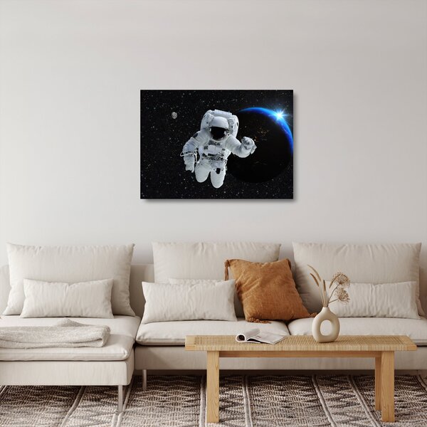 Skleněný obraz - Astronaut ve vesmíru (70x50 cm)
