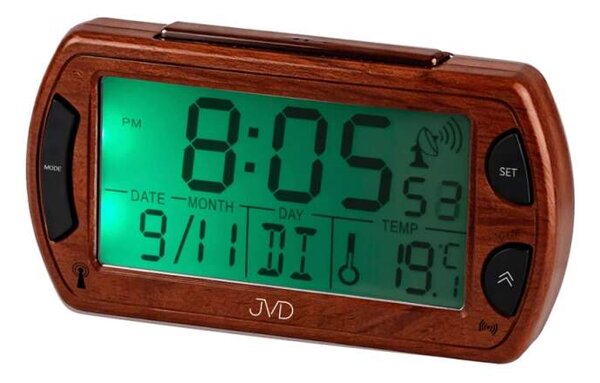 JVD Rádiem řízený digitální budík JVD v imitaci dřeva JVD RB358.12