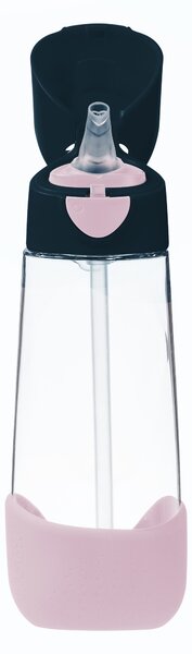 Láhev na pití s brčkem, 450ml, b.box, indigo/růžová