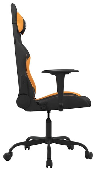 Herní židle černá a oranžová textil 3143716