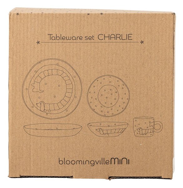 Kameninová dětská jídelní sada 3 ks Charlie – Bloomingville Mini